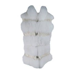 Vintage Dennis Basso Beaded White Fox Fur Vest