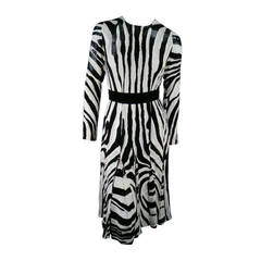 Fall 2013's TOM FORD Size 6 Zebra Tinsel Silk Pleated Dress