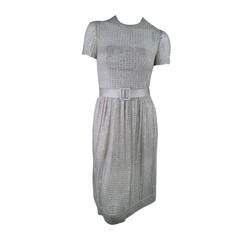 RANDI RAHM Size 4 Mint Silver Beaded Sequin Chiffon Cocktail Dress 2