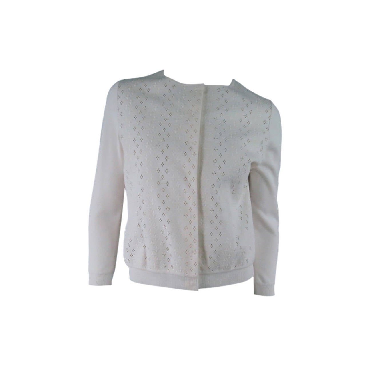 GIAMBATTISTA VALLI Size S Off White Lace Cardigan