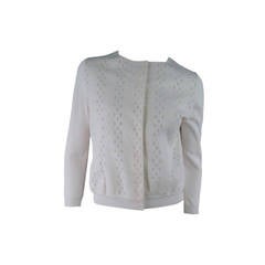 GIAMBATTISTA VALLI Size S Off White Lace Cardigan