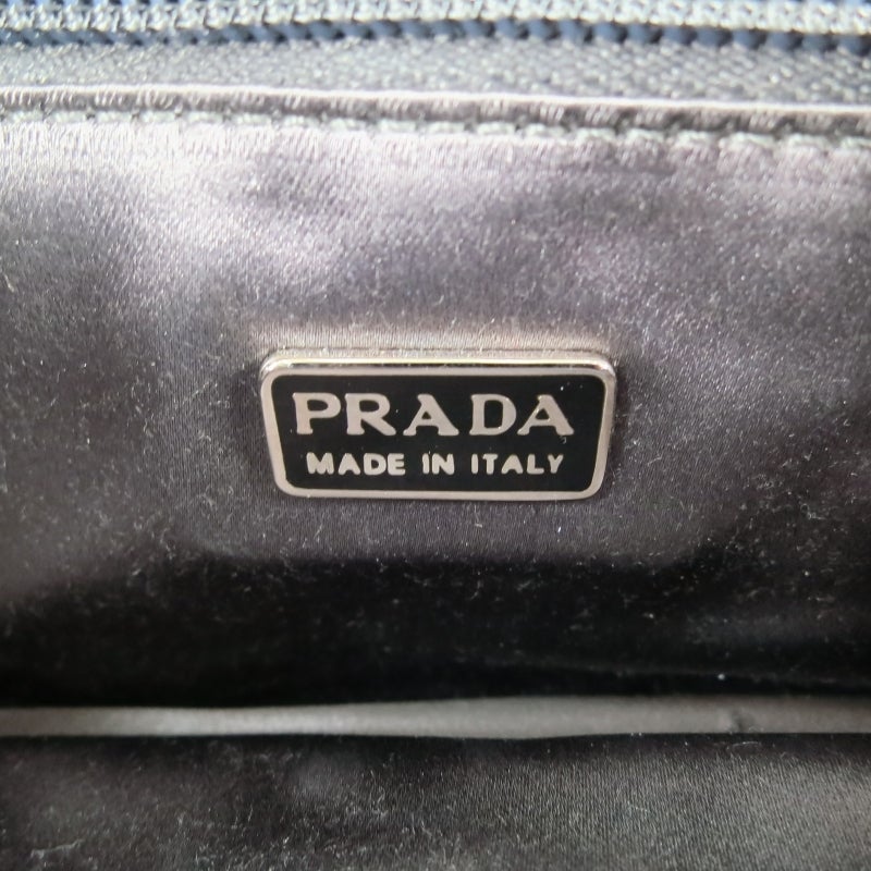 PRADA Gray Silk Evening Handbag 1
