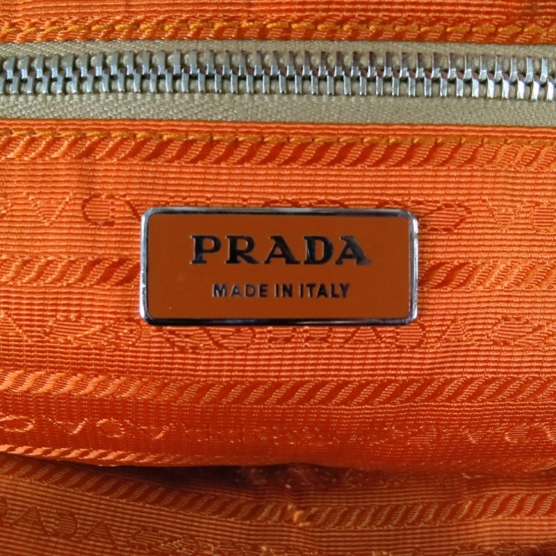 PRADA Olive & Orange Leather Handbag 3