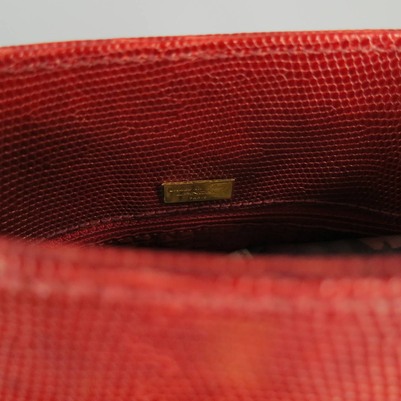 Rouge Vintage LANCEL Red Leather Cross Body Handbag