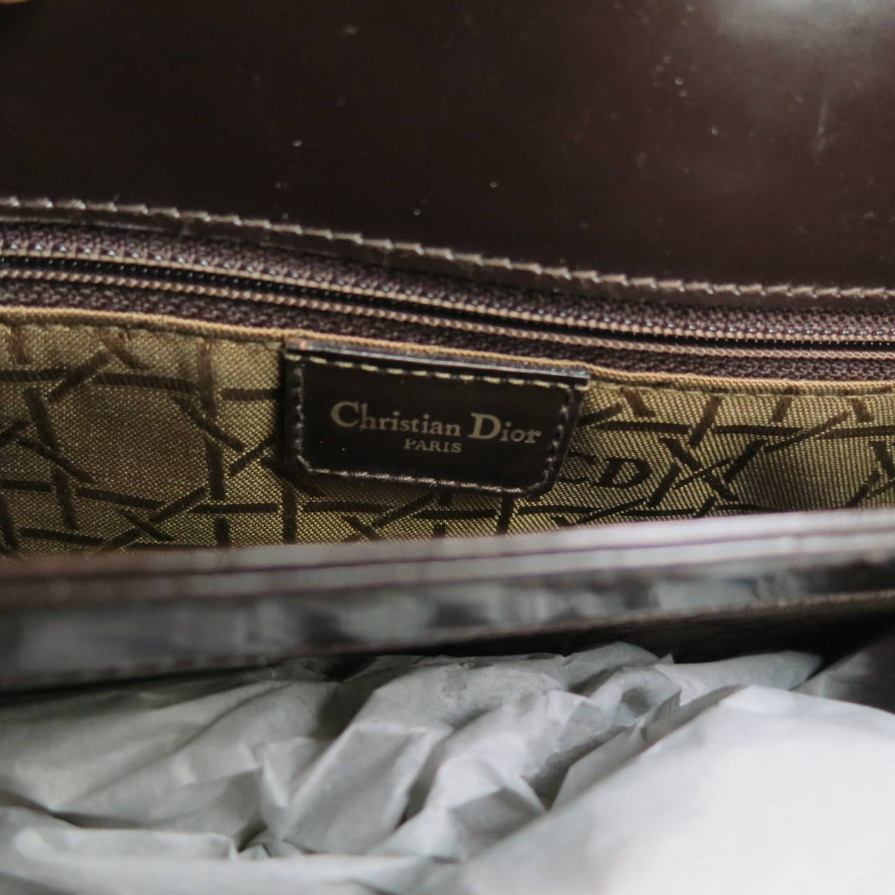 Christian Dior Vintage Brown Nylon Top Handles Handbag 1