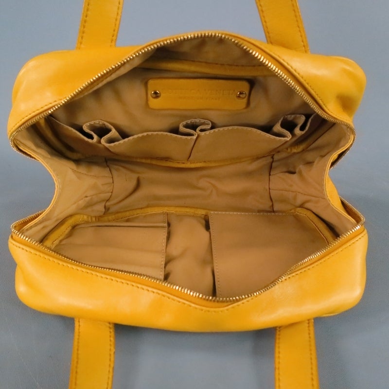 BOTTEGA VENETA Yellow Leather Mini Handbag In Excellent Condition In San Francisco, CA