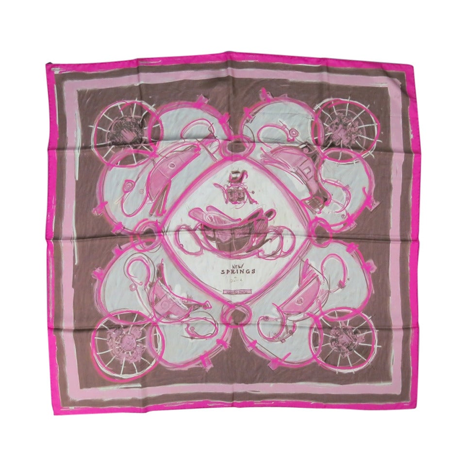HERMES -New Springs- Pink Silk Scarves