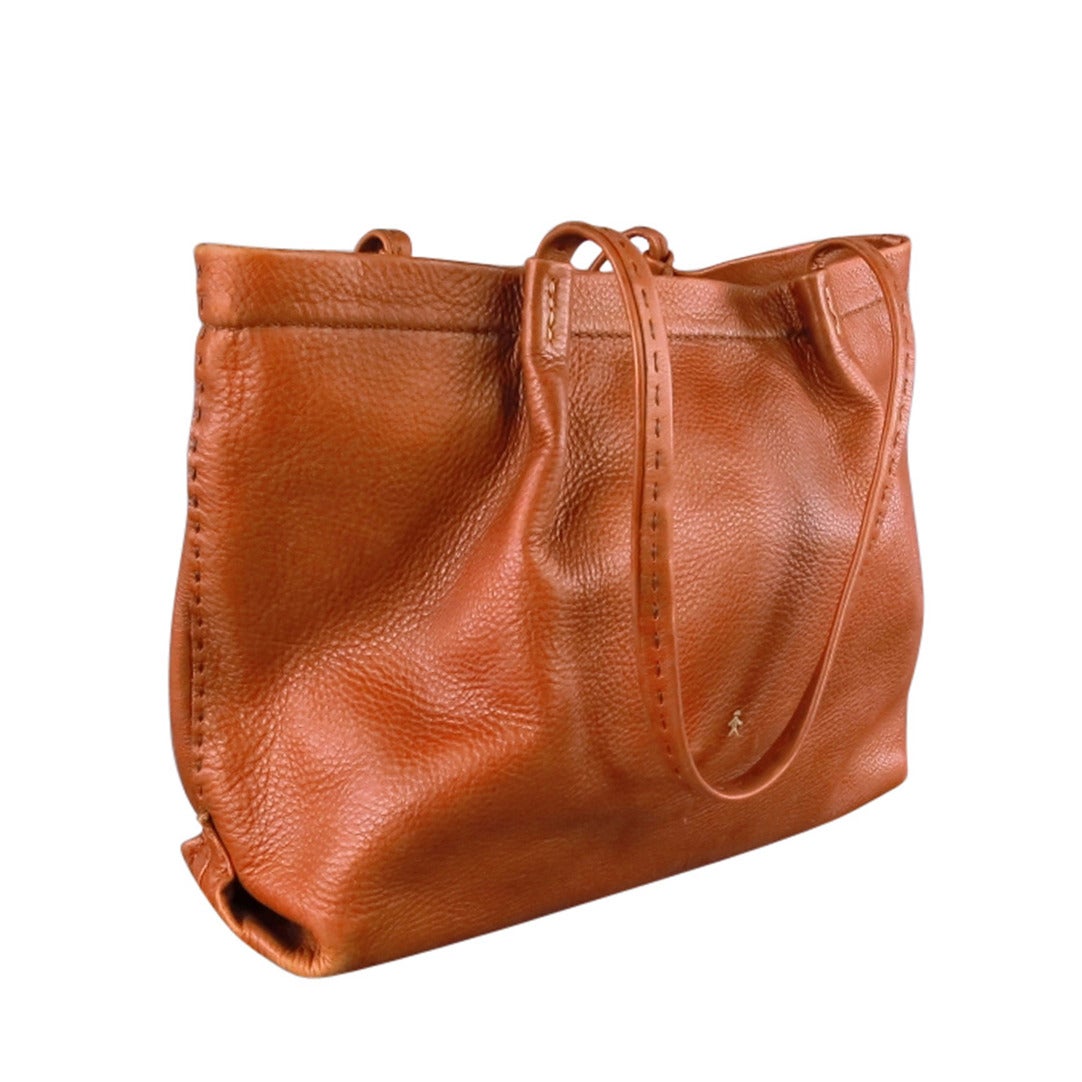 HENRY BEGUELIN Brown Leather Tote Handbag