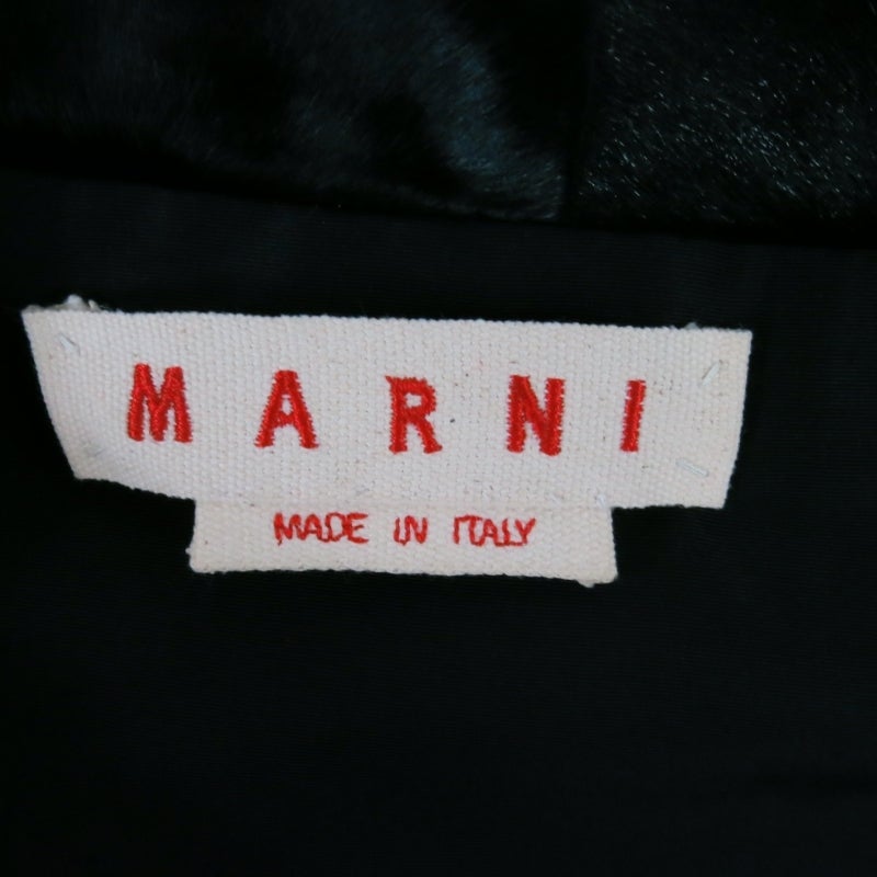 MARNI Size 4 Black Xiangao Fur Cropped Jacket 2