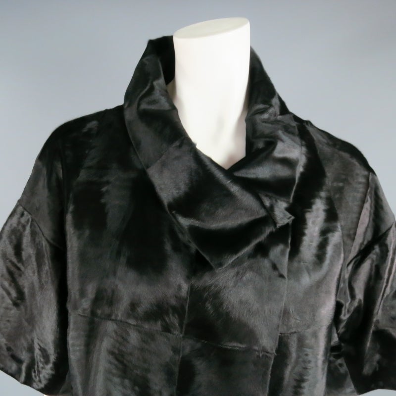 Women's MARNI Size 4 Black Xiangao Fur Cropped Jacket