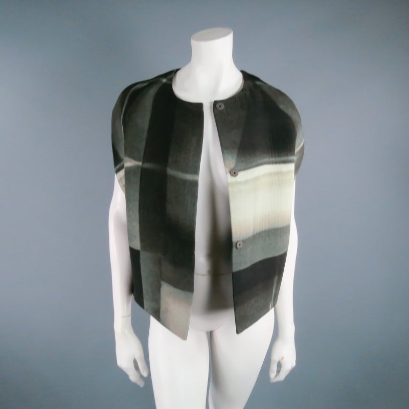 Black MARNI Size 6 Gray Marble Printed Shell Vest