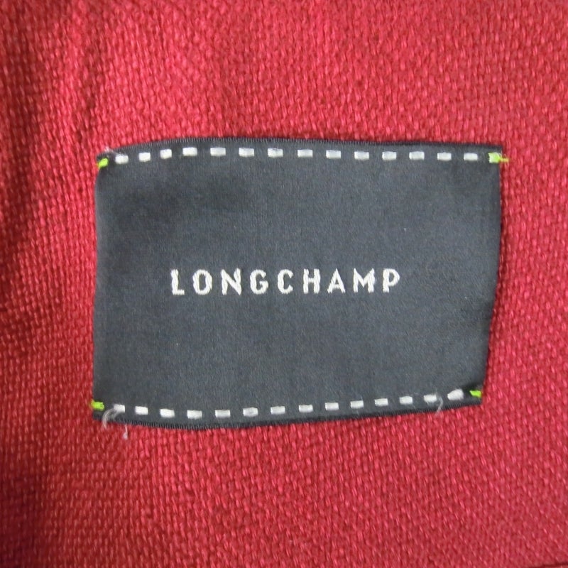LONGCHAMP Size S Red Coated Material Zip Jacket 4
