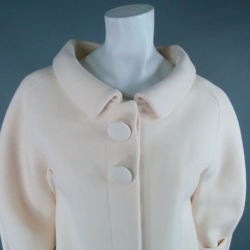 2006's BALENCIAGA Size 8 Cream Cocoon Wool Jacket In Excellent Condition In San Francisco, CA