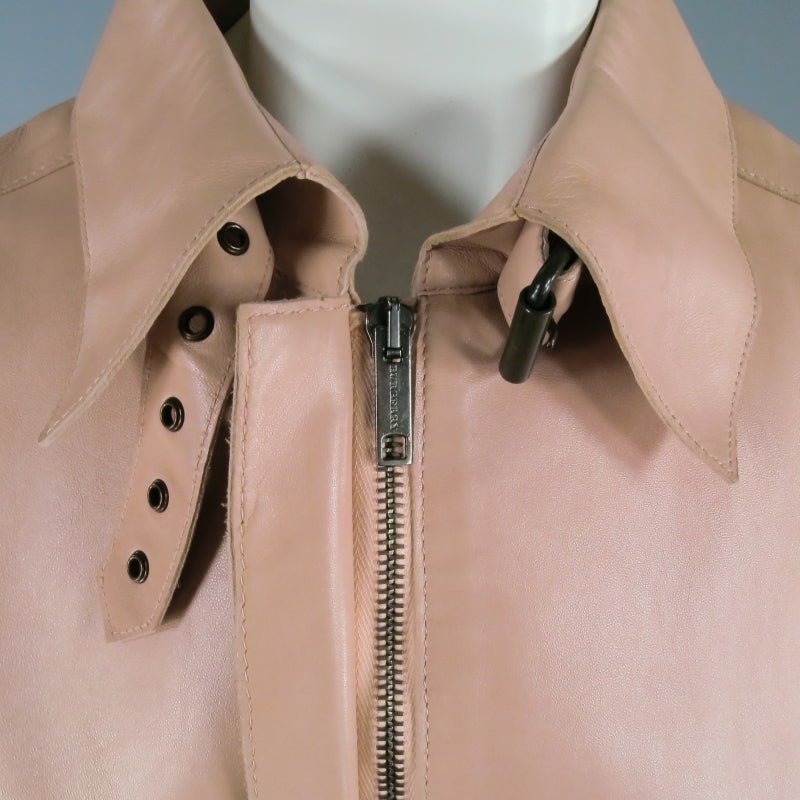 Women's BURBERRY LONDON Size 6 Rose Leather Jacket