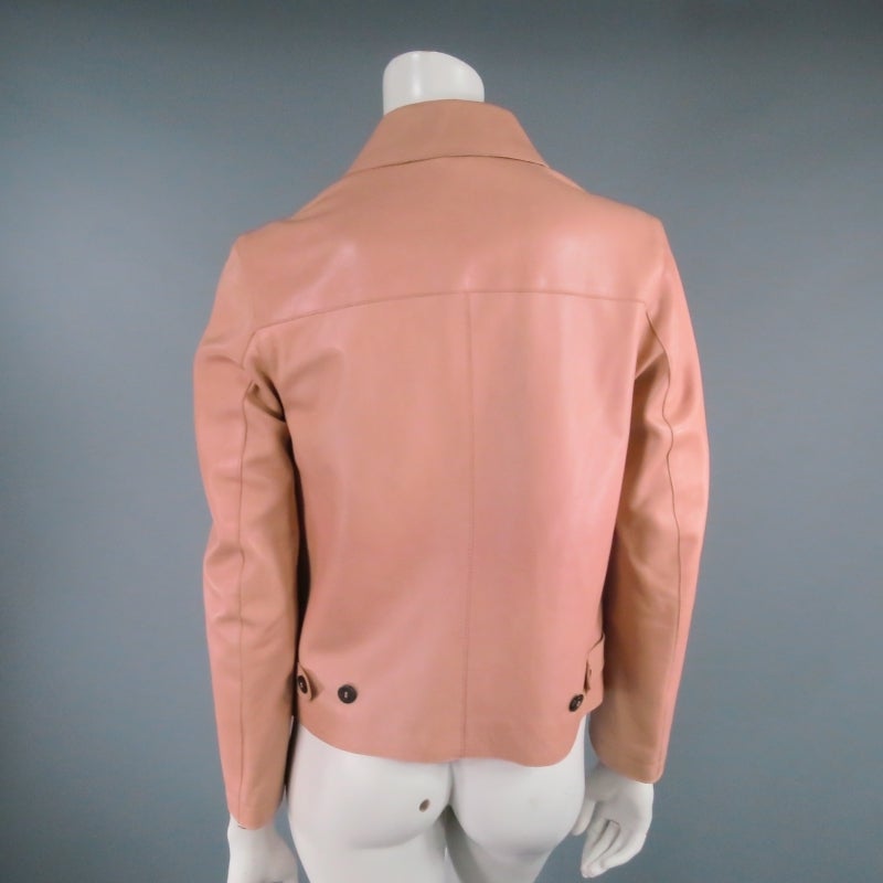 BURBERRY LONDON Size 6 Rose Leather Jacket 2