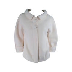 2006's BALENCIAGA Size 8 Cream Cocoon Wool Jacket