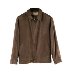 Loro Piana Veste / Manteau - Veste en cuir Brown avec col zippé