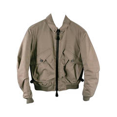 BURBERRY PRORSUM Size 40 Cotton Blend Olive Bomber Jacket