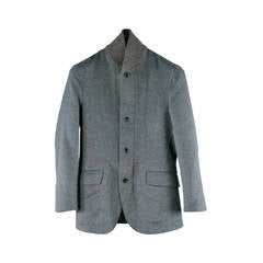 LORO PIANA Size 36 Cashmere Slate Jacket with Plaid Linning