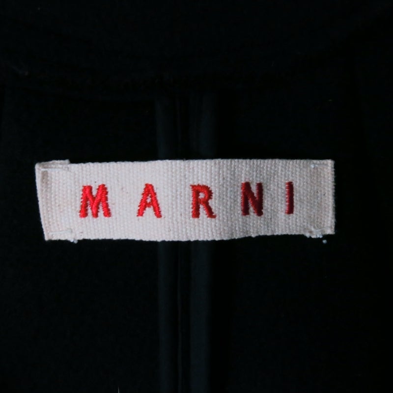 MARNI Size 4 Navy Darted Wool Zip Shell Vest Coat 6