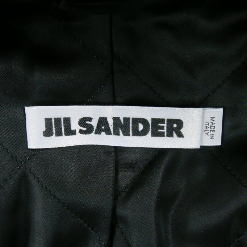 Women's JIL SANDER Size XS Black Silk Quilted Lapel Coat