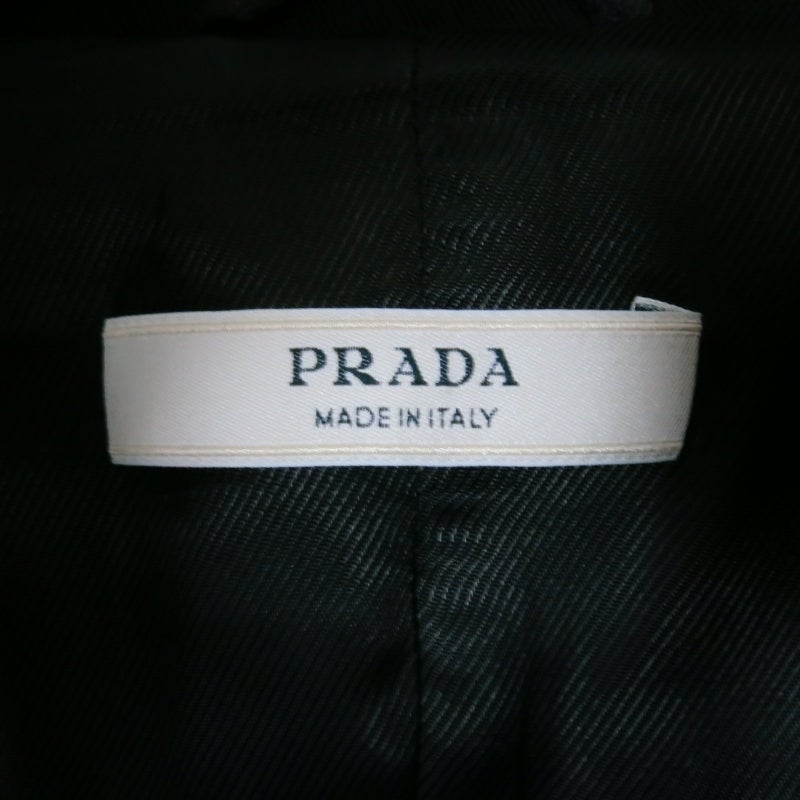 PRADA Size XS Black Wool Blend Trenchcoat 5