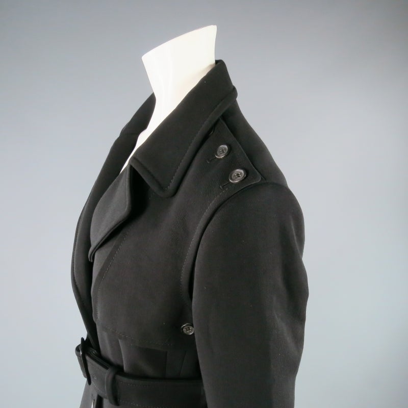 PRADA Size XS Black Wool Blend Trenchcoat In Excellent Condition In San Francisco, CA
