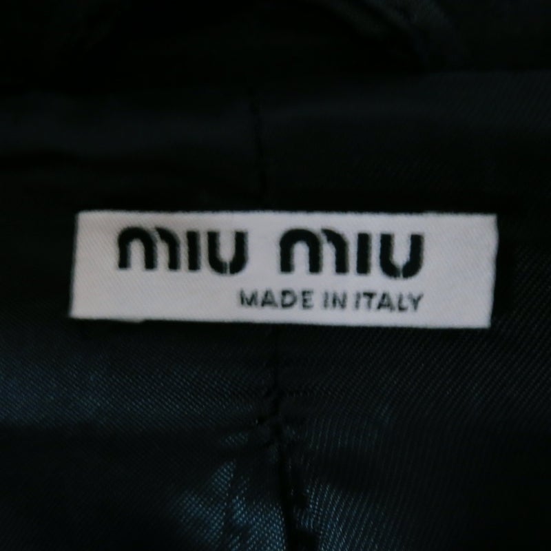 MIU MIU Size XS Black Wool Short Sleeve Double Collar Coat 6