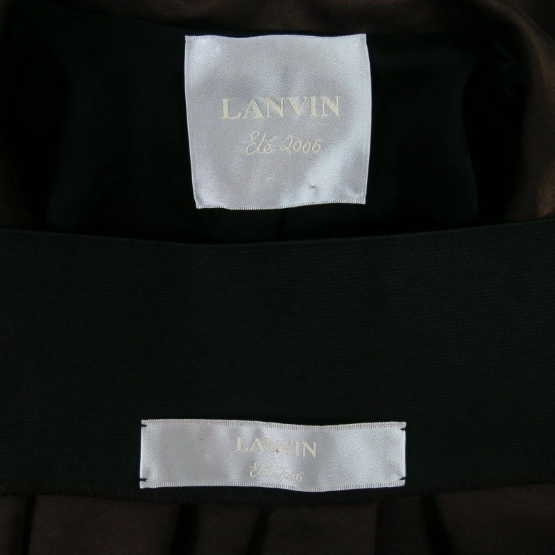 LANVIN Size 8 Copper/Black Satin Skirt Suit 6