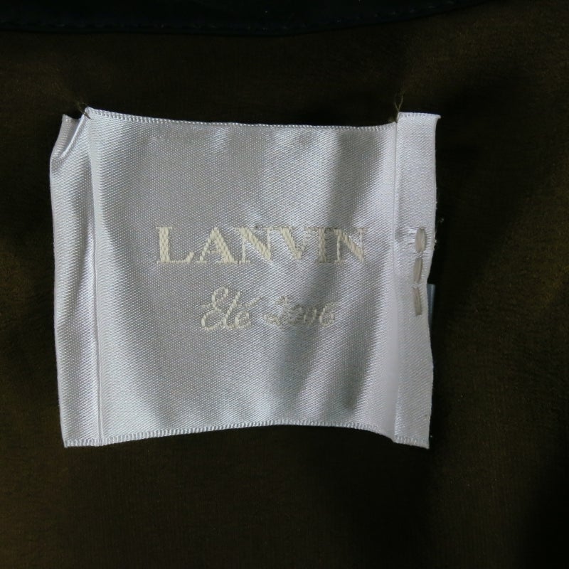 LANVIN Size 6 Gold / Black Silk Drawstring Dress 3