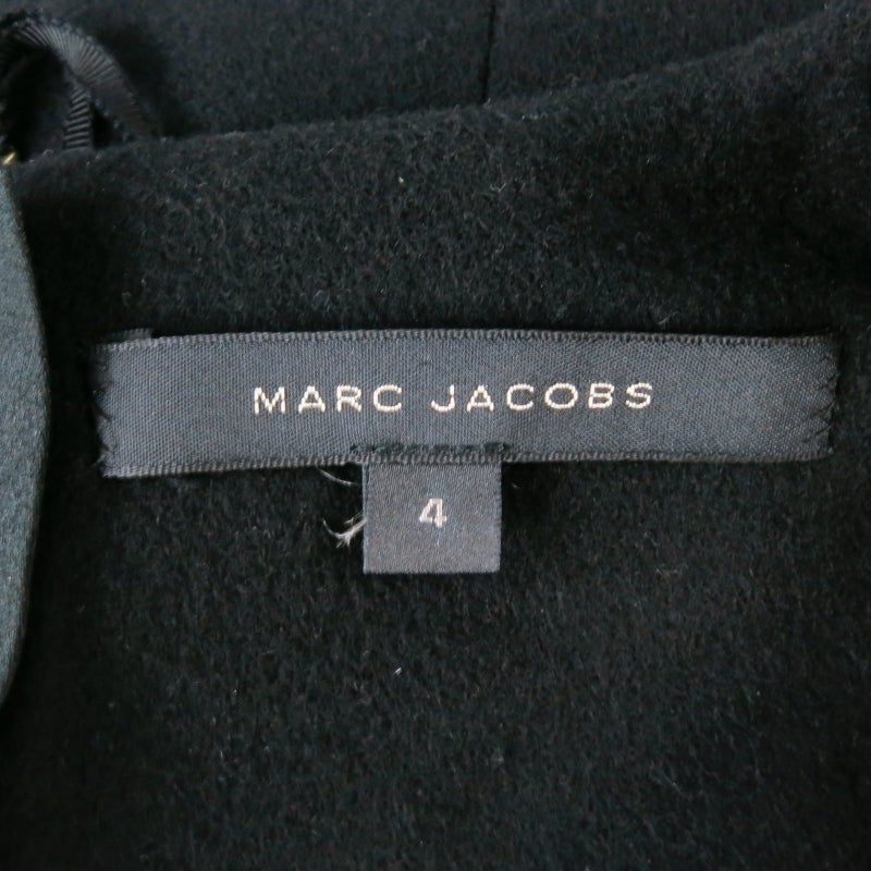 MARC JACOBS Size 4 Black Lux-Wool Pleated skirt / Beaded Neckline Dress 3