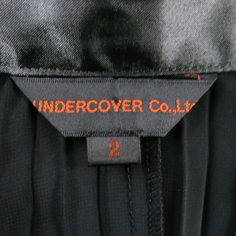 UNDERCOVER Size 2 Black Pleated Chiffon Trench Coat / Dress 4