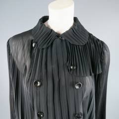 UNDERCOVER Size 2 Black Pleated Chiffon Trench Coat / Dress