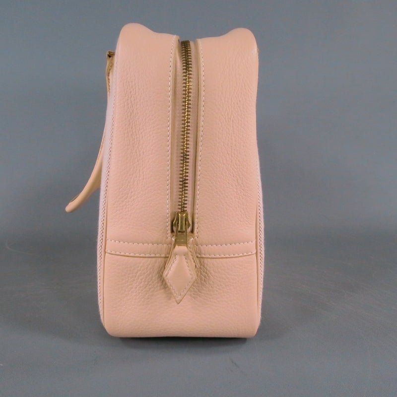 HERMES -Plume 32- Beige Leather Top Handles Canvas Handbag at 1stdibs  