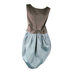 MARNI Size S Color Block Silk Blend Pleated Sack Dress
