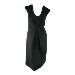 MARC JACOBS Size 4 Black Lux-Wool Pleated skirt / Beaded Neckline Dress