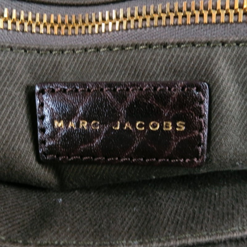 MARC JACOBS Brown Leather Top Handles Lock & Key Handbag 5