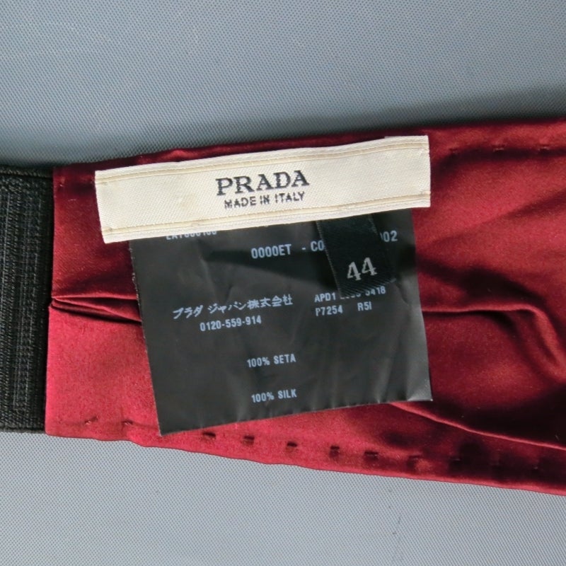 Women's PRADA Burgundy Silk Knotted Sash Belt SS2007