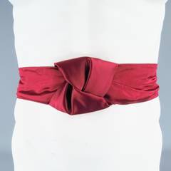 PRADA Burgundy Silk Knotted Sash Belt SS2007