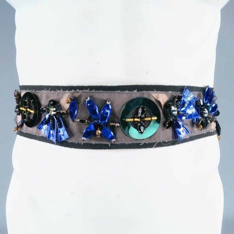 PRADA Purple Nylon Sequin Mirrored Rhinestones Embellished Ribbon ...  