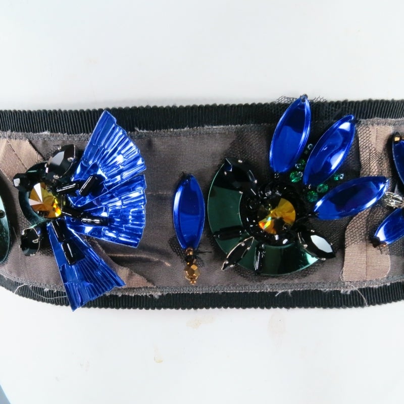PRADA Purple Nylon Sequin Mirrored Rhinestones Embellished Ribbon ...  