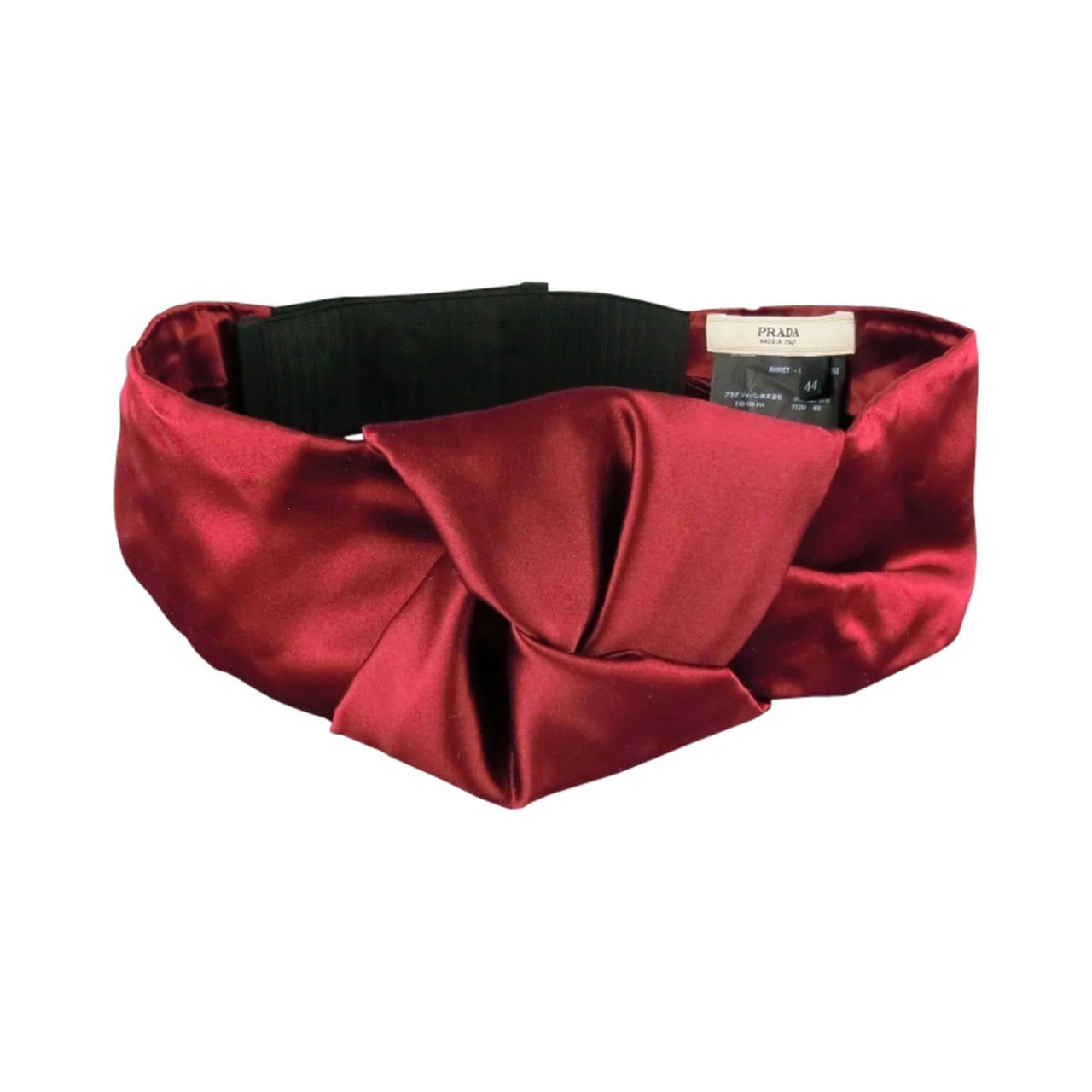 PRADA Burgundy Silk Knotted Sash Belt SS2007