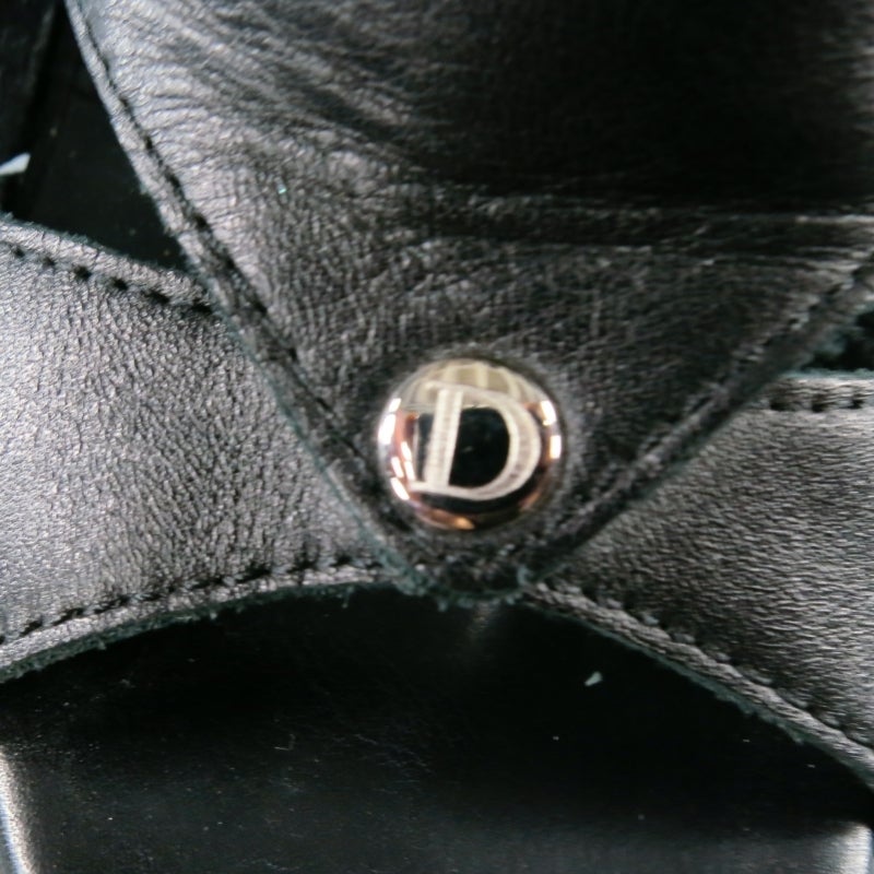 Women's CHRISTIAN DIOR Size 7 Black Leather Platform Gladiator Sandals