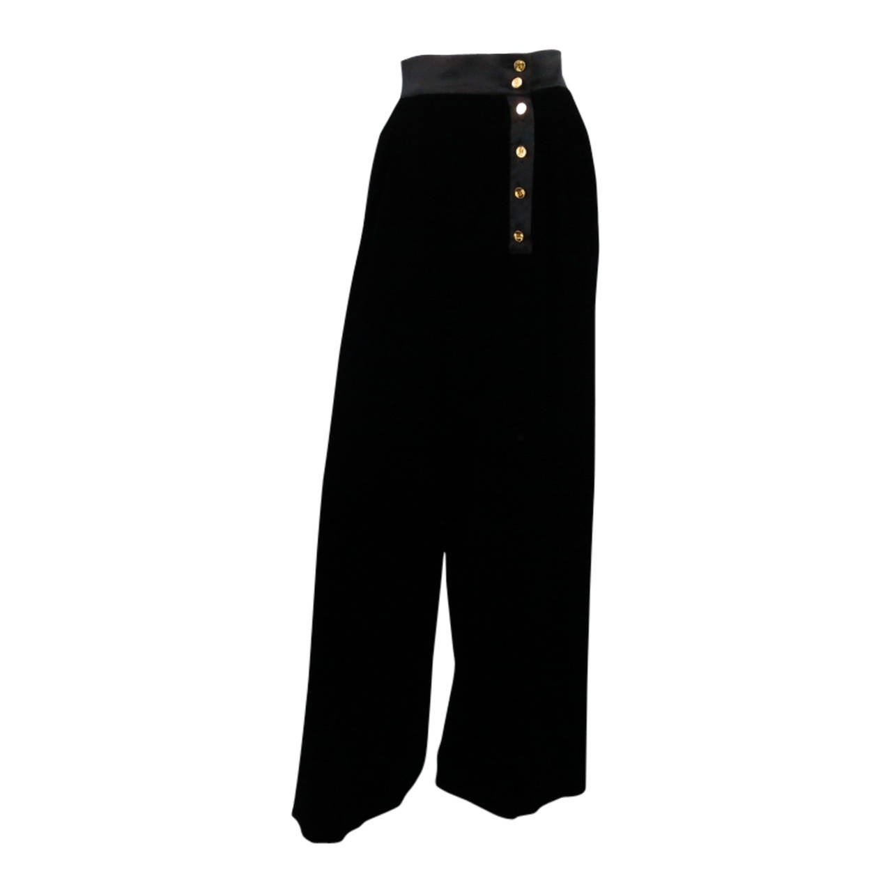 Chanel Wide Leg, High Waist Vintage Pant with CC Buttons Size 36 / 4