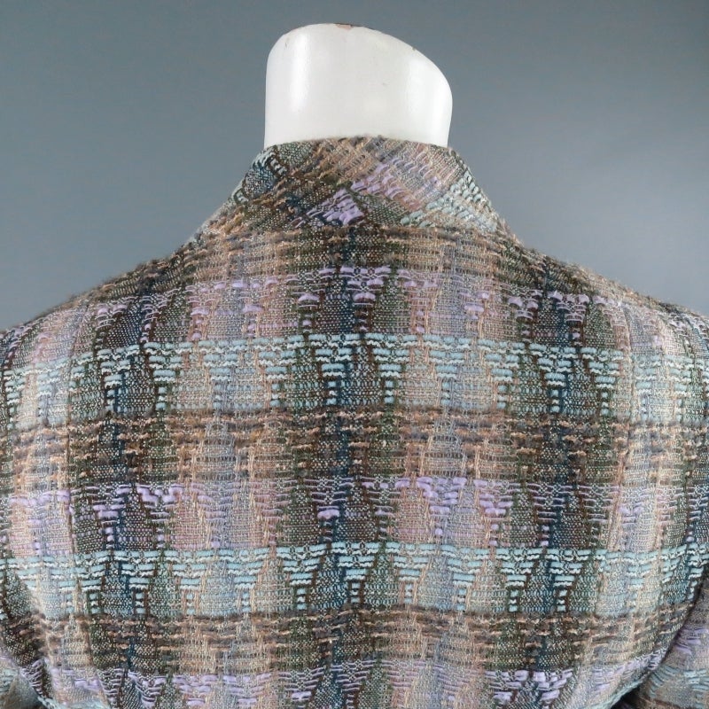 CHANEL Size 6 Multi-Color Wool Blend Boucle Textured Tweed Skirt Set 1998 3