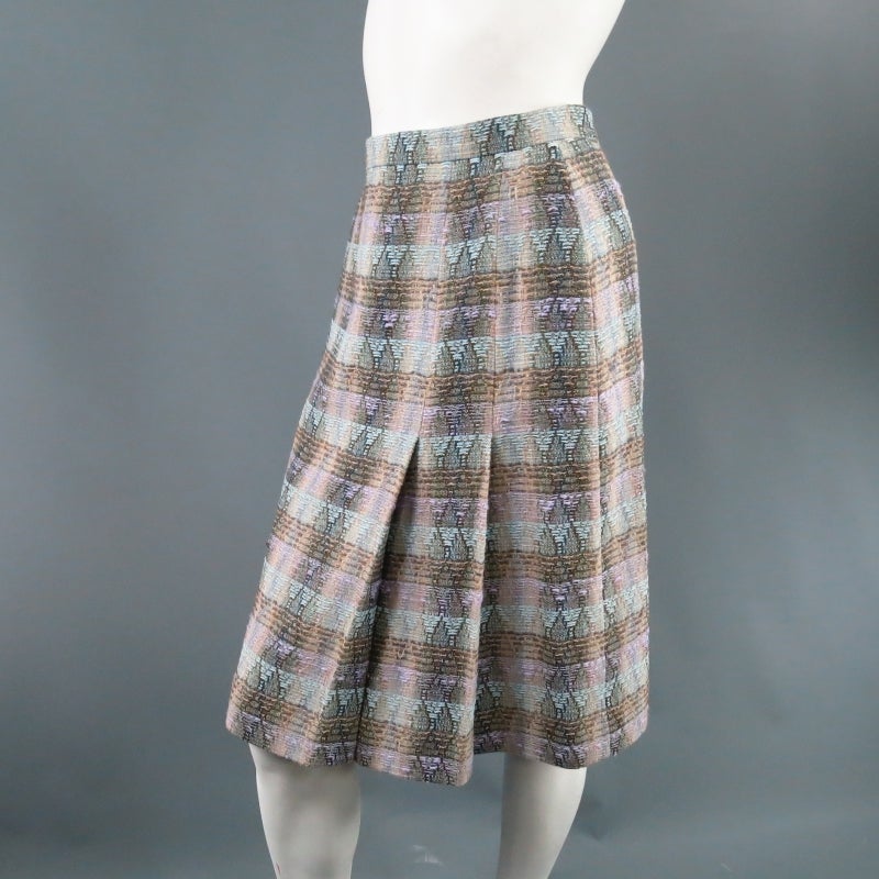 CHANEL Size 6 Multi-Color Wool Blend Boucle Textured Tweed Skirt Set 1998 5