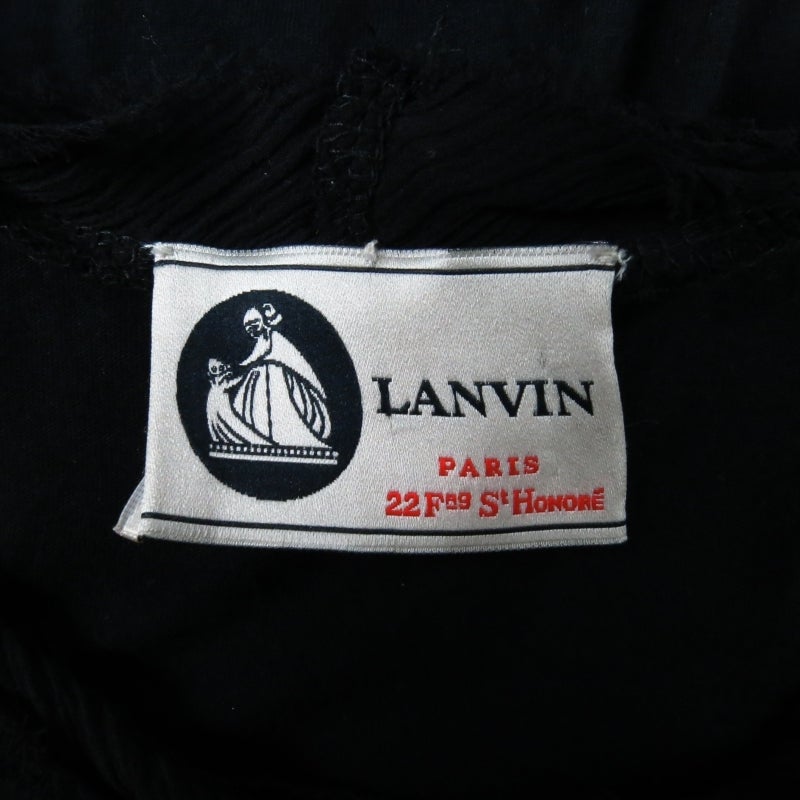 LANVIN Size M Black Sequin Embellished Raw Edge Pullover T Shirt 3