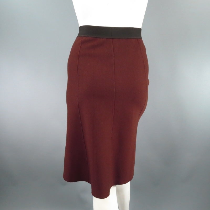 LANVIN Size S Brown Wool Notch Lapel Pocket Cardigan Skirt Set 4