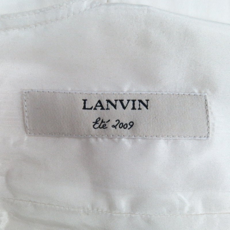 LANVIN Size 8 Cream Taffeta Zip Bow Fish Tail Cocktail Dress 4