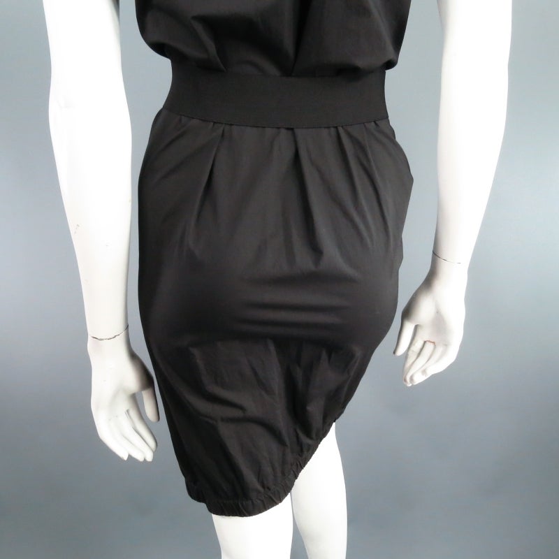 Lanvin Black Cotton Sleeveless Ruffle Collar Zip Dress 5